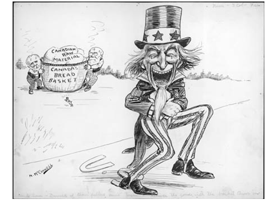 Uncle Sam: "Darned if them fellows ain't tryin' to deliver the goods with the basket thrown in too!"